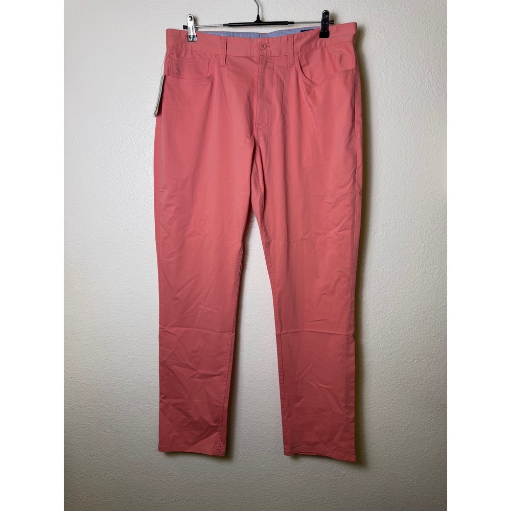 Polo Ralph Lauren Performance Pants Mens 35 Coral Pink CoolMax Stretch Chino